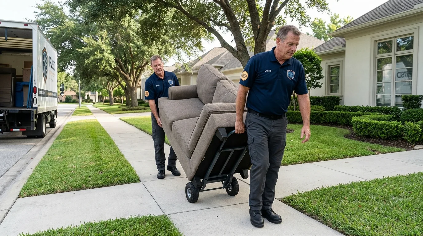 Local residential moving crew loading furniture in East Longmeadow, MA